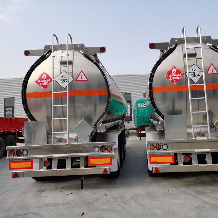 3 Axles 46000 Liters Aluminum Alloy Fuel Tanker Trailer for Tanzania