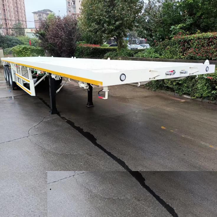 CIMC 3 Axles 40T Flatbed Trailer in Stock for containers