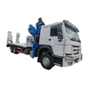 HOWO 6X4 8T Folded Crane Flatbed Truck with hydraulic ladder