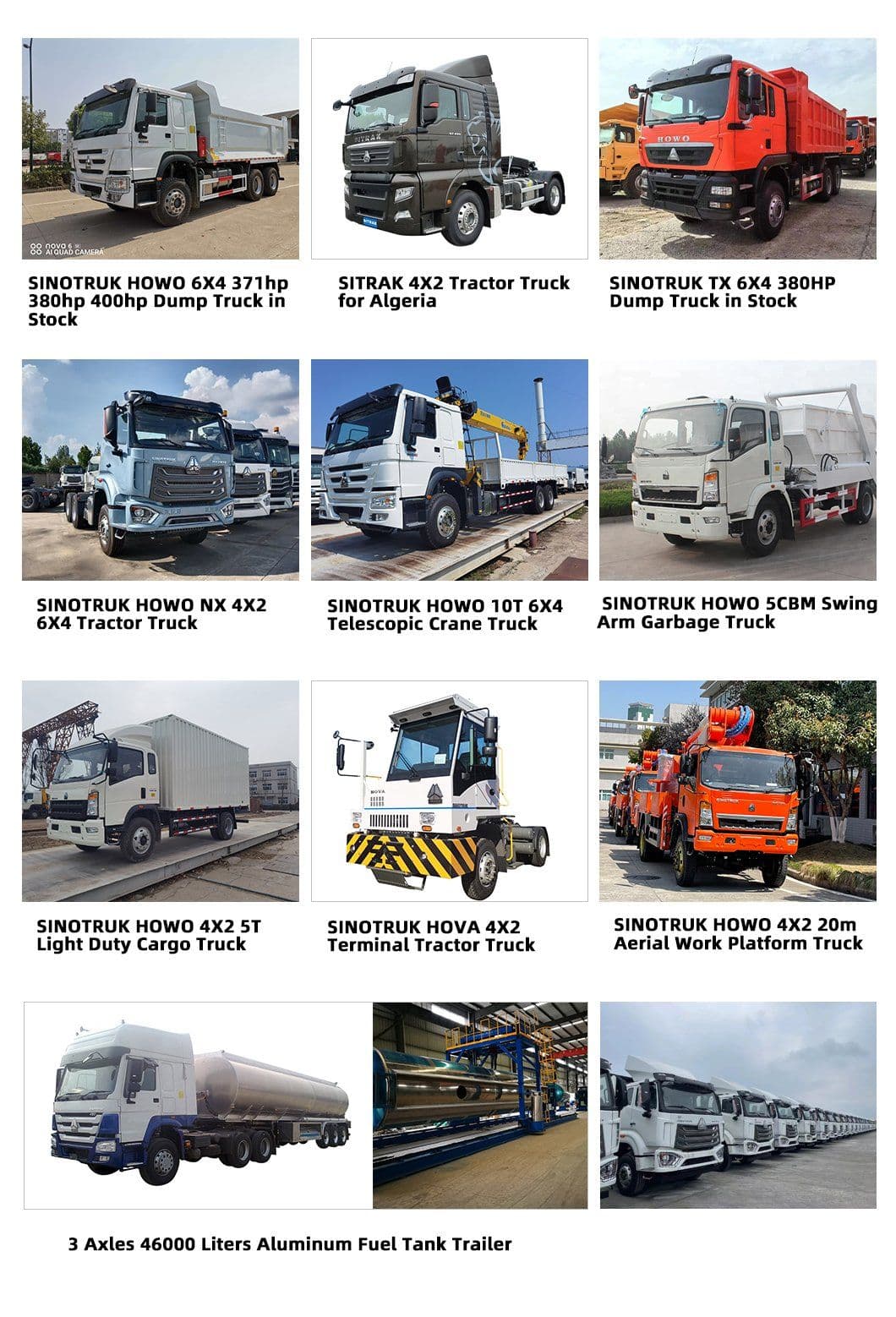 SINOTRUK main products