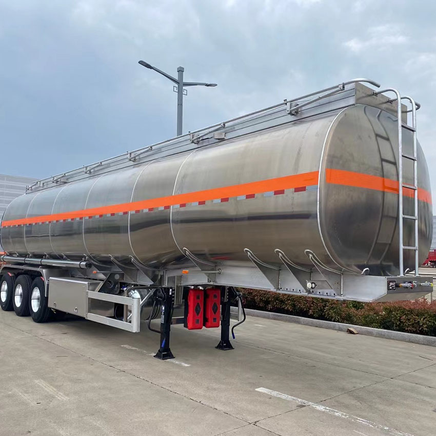 3 Axles 46000 Liters Aluminum Alloy Fuel Tanker Trailer for Tanzania