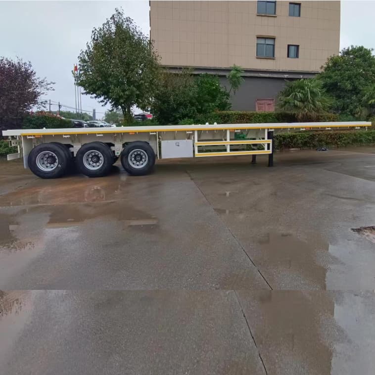 CIMC 3 Axles 40T Flatbed Trailer in stock for containers 4