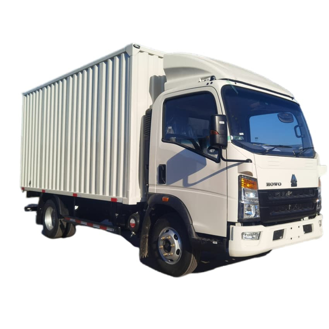 Right Hand Drive HOWO 4X2 5T Light Duty Van Box Truck in stock