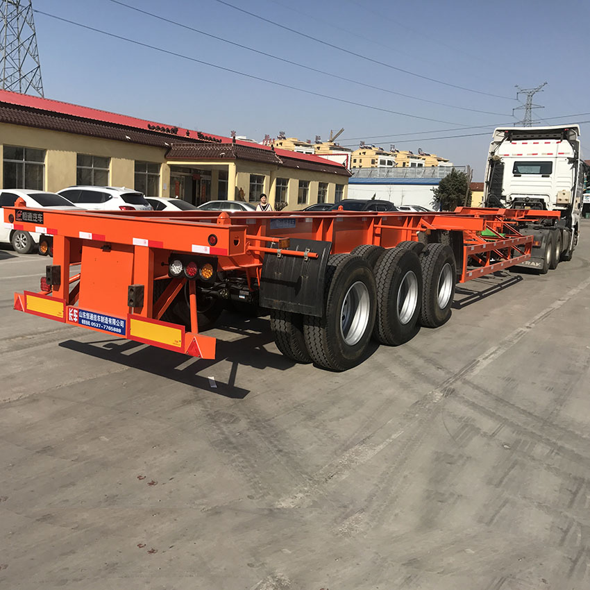 3 Axles 40FT Container Skeleton Terminal Semi Trailer